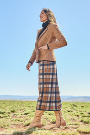 The Luxe Faux Suede Blazer – Tan