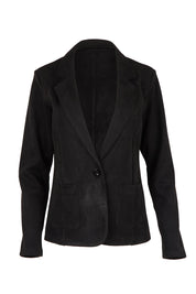The Luxe Faux Suede Blazer – Black