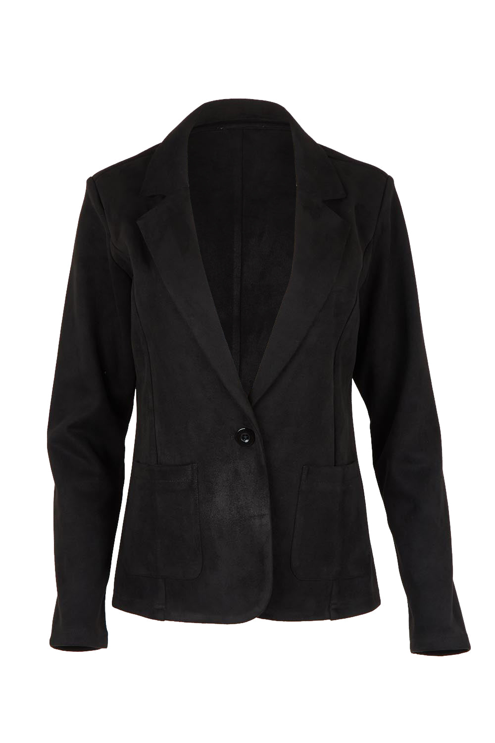 The Luxe Faux Suede Blazer – Black