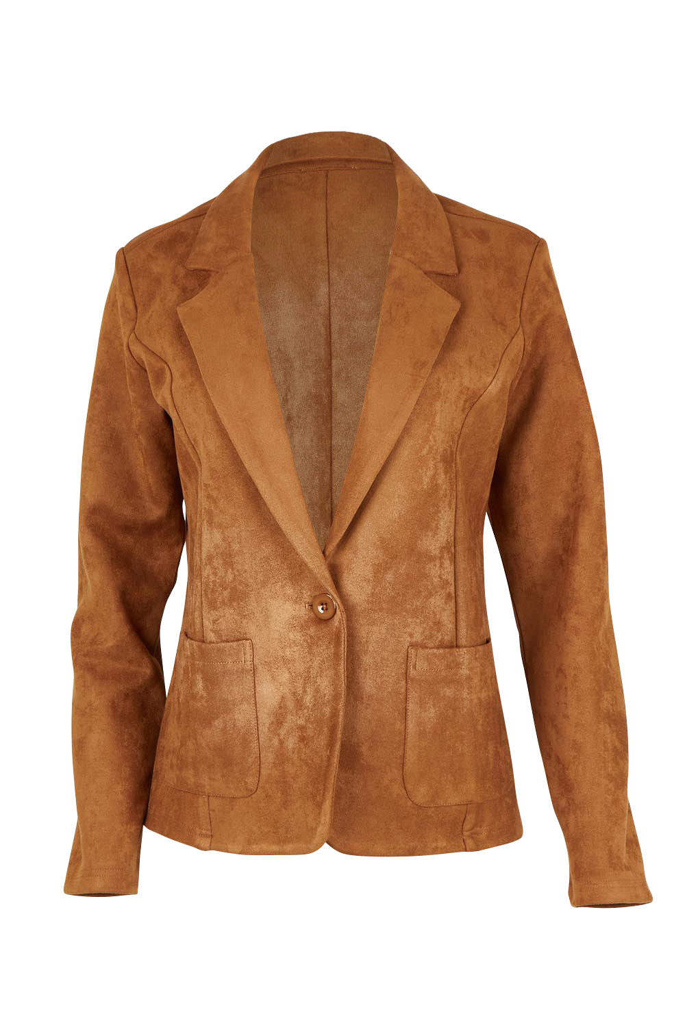 The Luxe Faux Suede Blazer – Tan