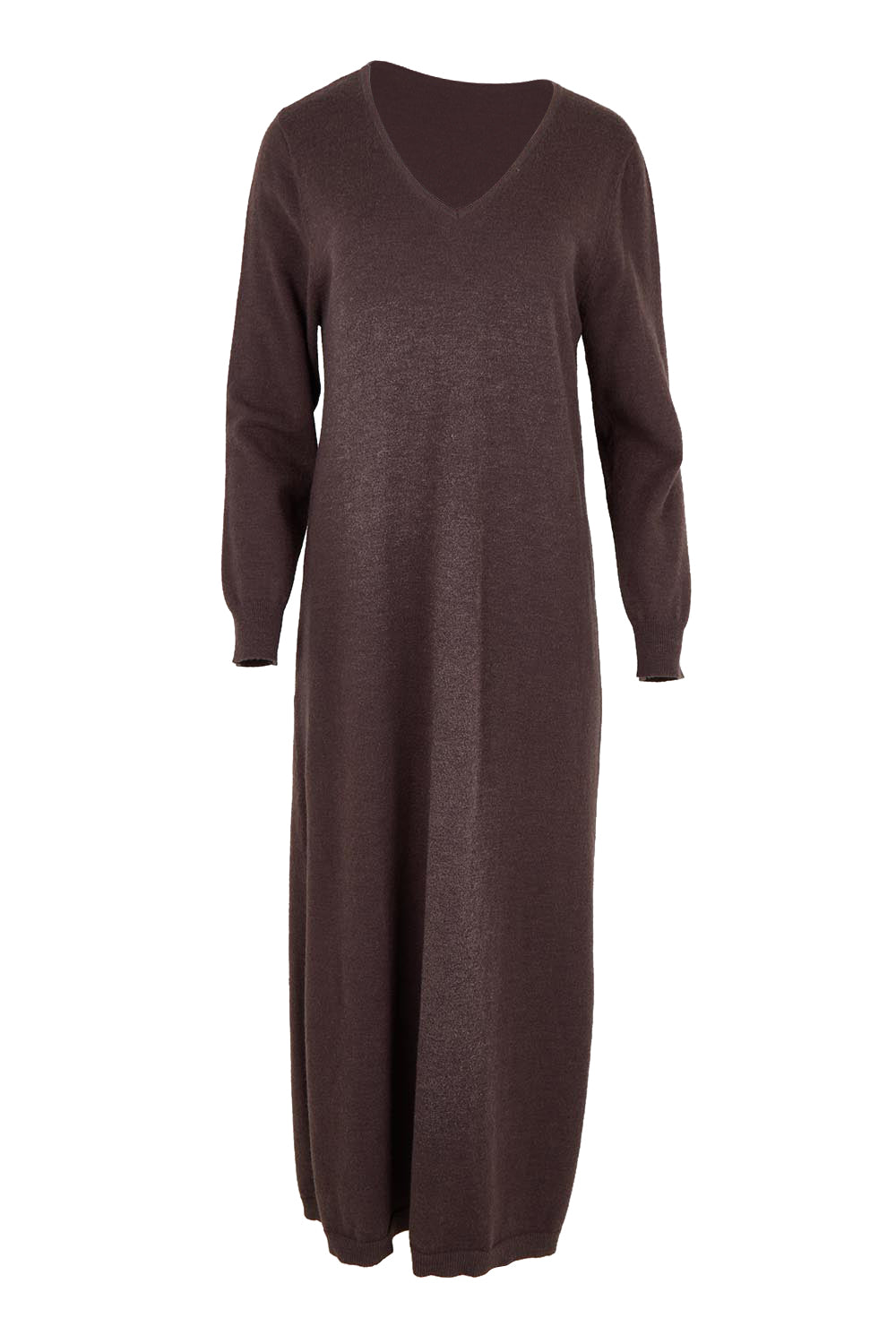 The Travel Anti Pilling V Neck Dress – Cocoa
