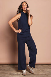 The Travel Anti Pilling Wide Leg Pant – Navy