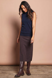 The Travel Anti Pilling Mock Neck Sleeveless Knit – Navy
