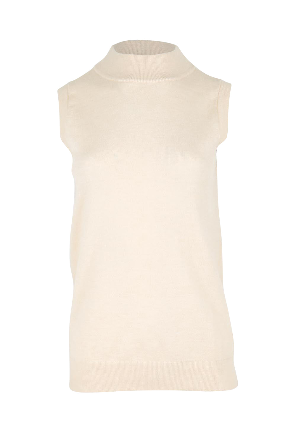 The Travel Anti Pilling Mock Neck Sleeveless Knit – Vanilla
