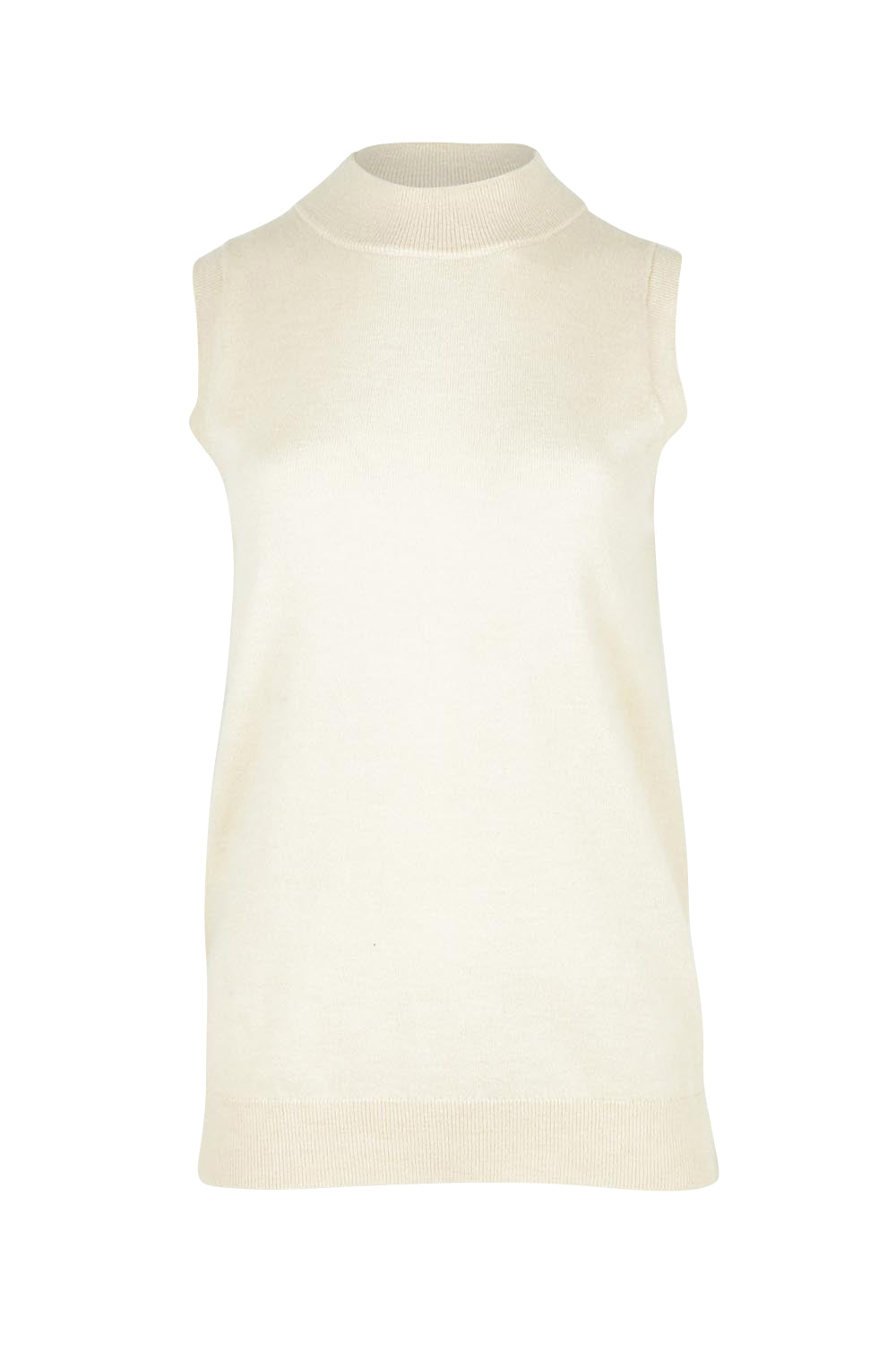 The Travel Anti Pilling Mock Neck Sleeveless Knit – Vanilla