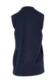 The Travel Anti Pilling Mock Neck Sleeveless Knit – Navy