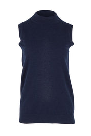 The Travel Anti Pilling Mock Neck Sleeveless Knit – Navy