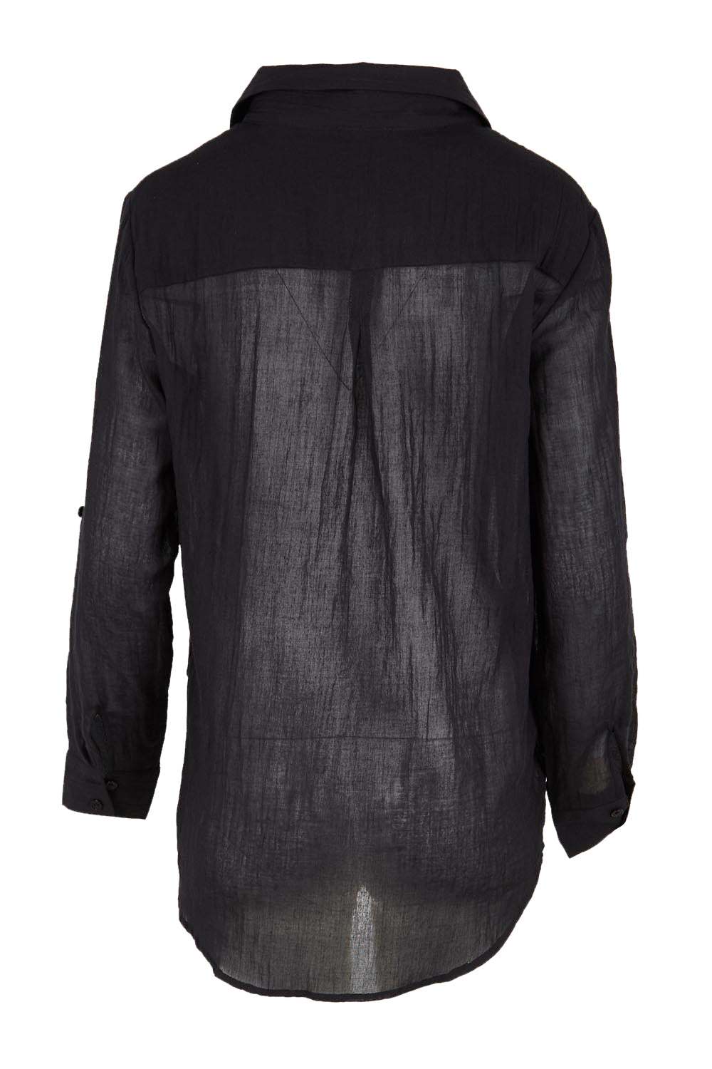 Product shot of the The Go To Comfort Shirt - Black in colour Black, from the back