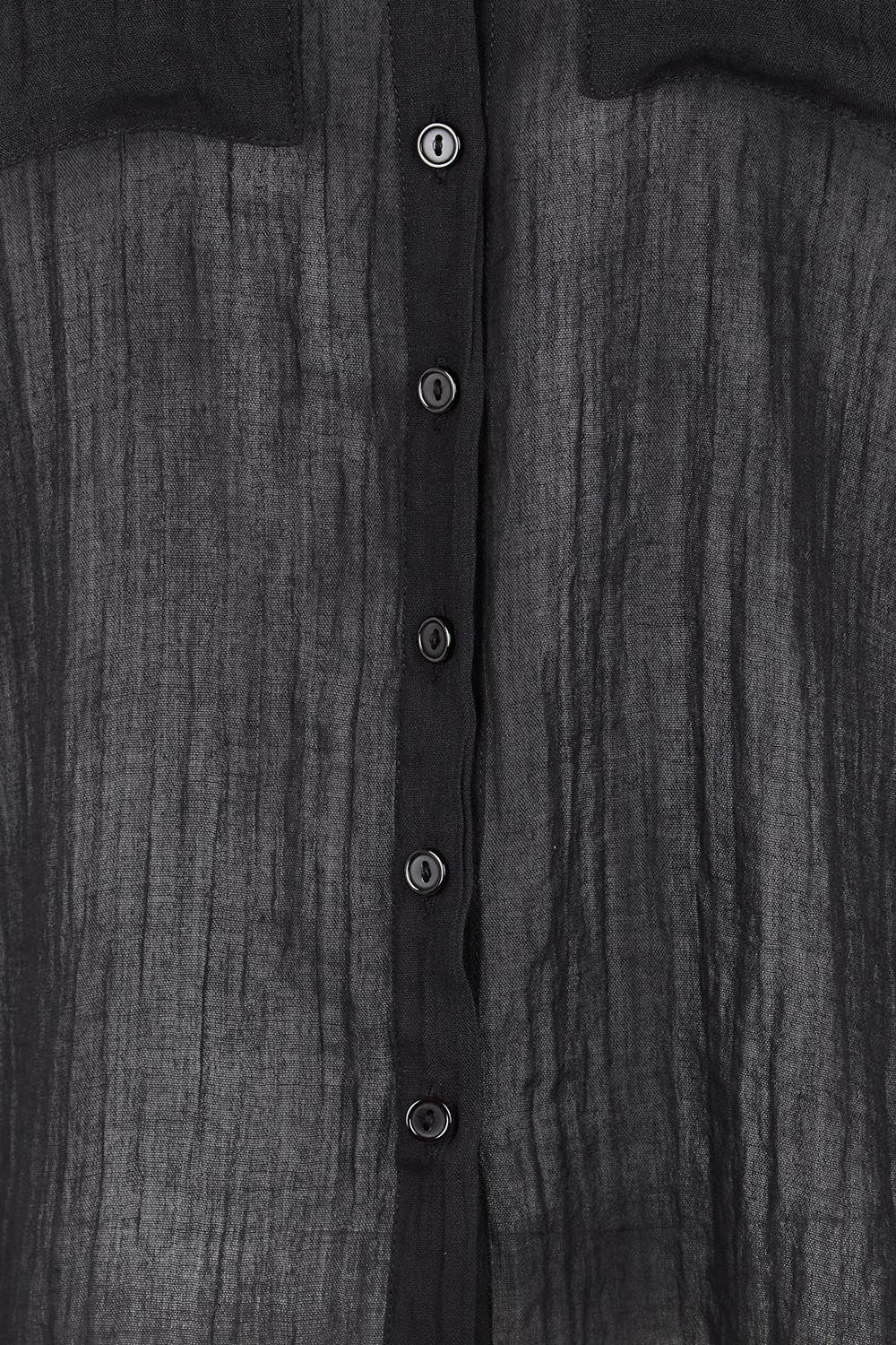 Product shot of the The Go To Comfort Shirt - Black in colour Black, showing detail