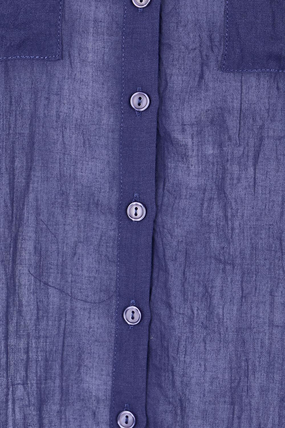 Product shot of the The Go To Comfort Shirt - Navy in colour Navy, showing detail