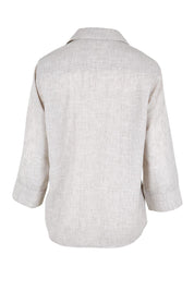 Product shot of the The Easy Wear Shirt  - Oyster in colour Oyster, from the back