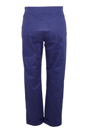Product shot of the The Teachers Pant With Pockets – Campusblue in colour Campusblue, from the back