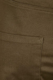 Product shot of the The Teachers Cotton Pant With Pockets – Coffee in colour Coffee, showing detail