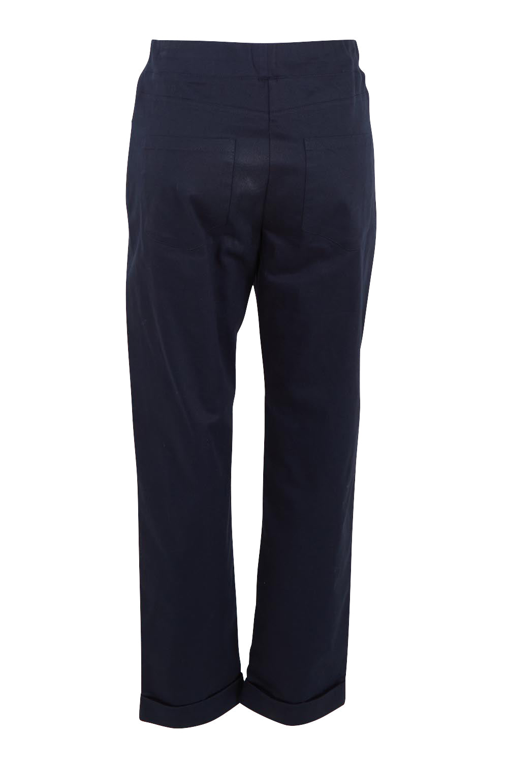 Product shot of The Teachers Cotton Pant With Pockets in colour Honorblue (Blue), from the back