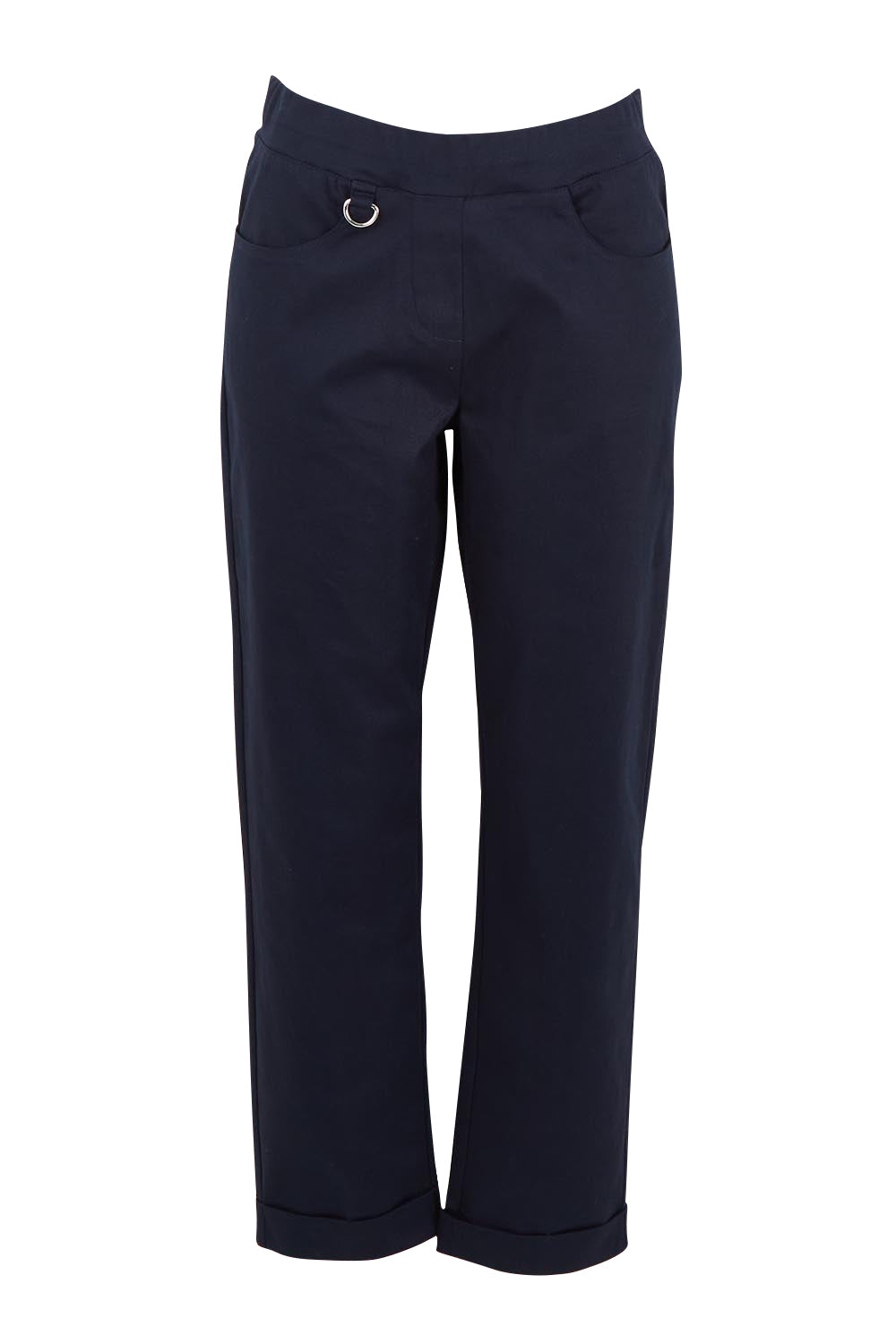 Product shot of The Teachers Cotton Pant With Pockets in colour Honorblue (Blue), from the front