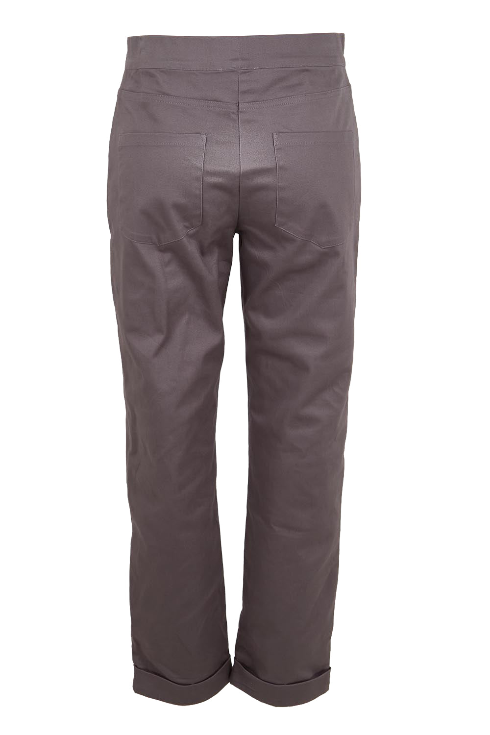 Product shot of the The Teachers Pant With Pockets – Prepgrey in colour Prepgrey, from the back