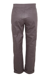 Product shot of the The Teachers Pant With Pockets – Prepgrey in colour Prepgrey, from the back