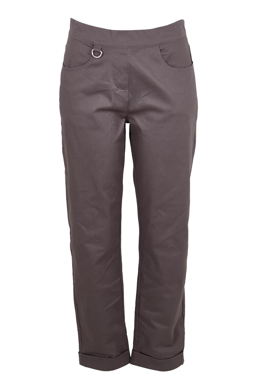 Product shot of the The Teachers Pant With Pockets – Prepgrey in colour Prepgrey, from the front