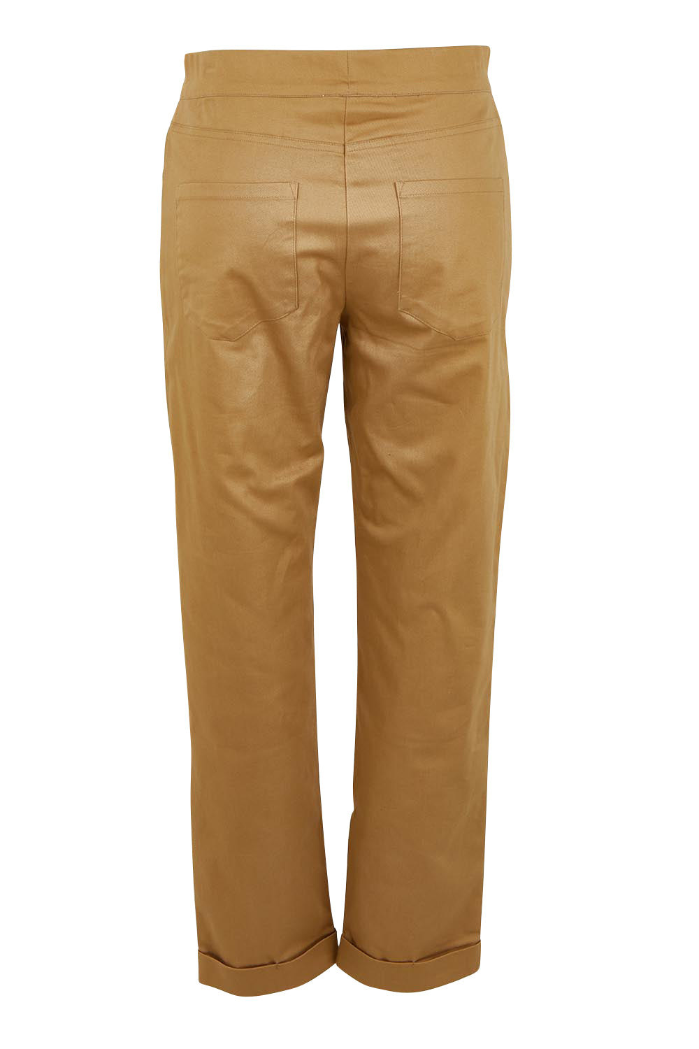 Product shot of The Teachers Cotton Pant With Pockets in colour Sandstone, from the back