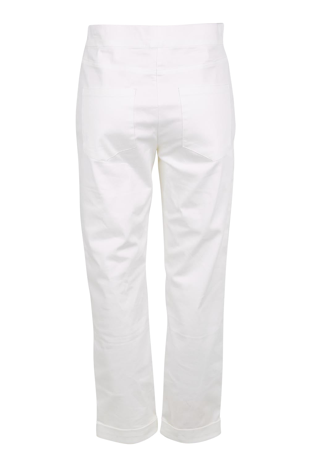 Product shot of the The Teachers Pant With Pockets – White in colour White, from the back