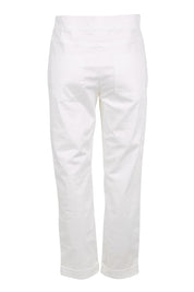 Product shot of the The Teachers Pant With Pockets – White in colour White, from the back