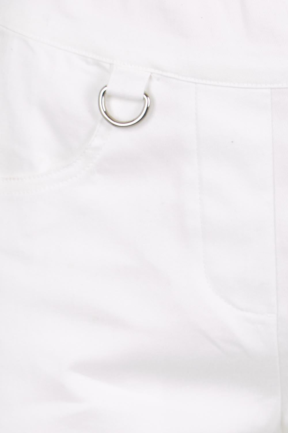 Product shot of the The Teachers Pant With Pockets – White in colour White, showing detail