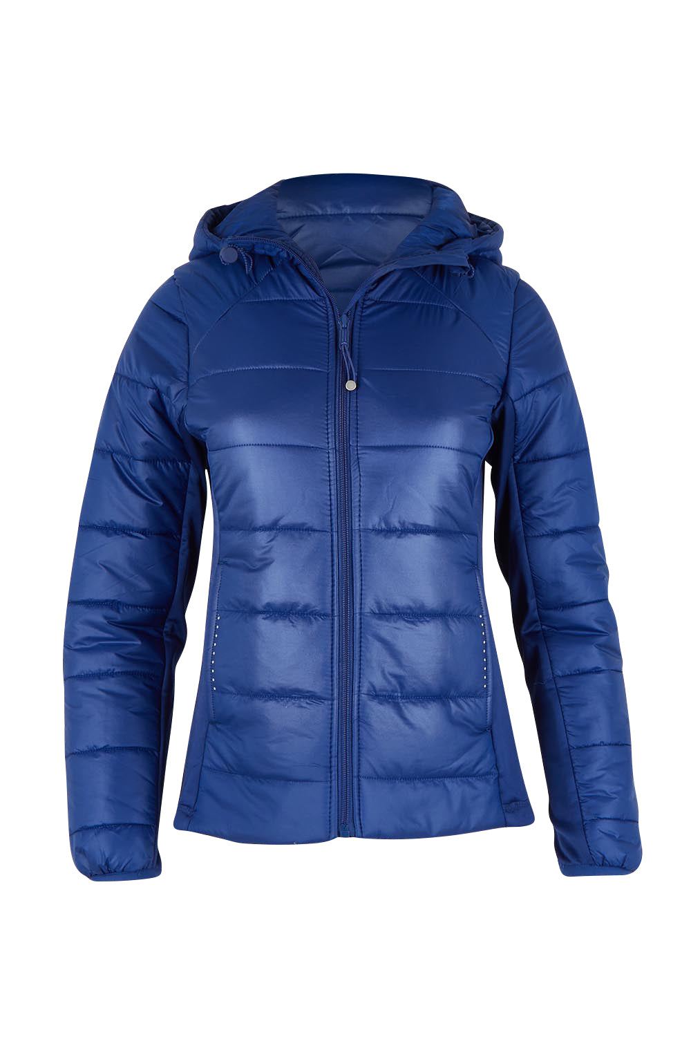 Product shot of The Keepers Puffer Jacket in colour Navy (Blue), from the front