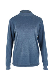 Product shot of The Cotton Blend Skivvy in colour Denimmarle (Blue), from the front