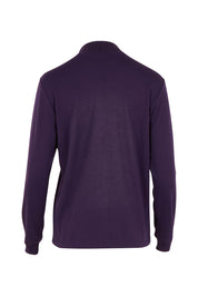 Product shot of The Cotton Blend Skivvy in colour Grape (Purple), from the back