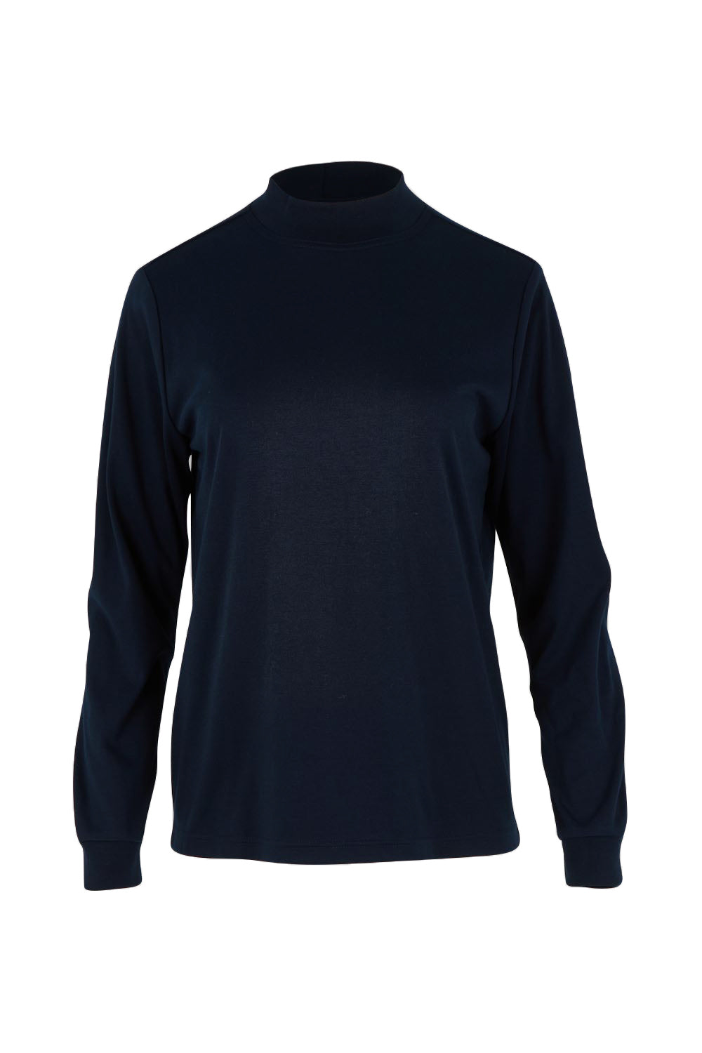Product shot of The Cotton Blend Skivvy in colour Navy (Blue), from the front