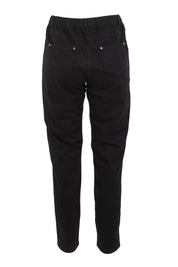 Product shot of The Cotton Pull On Stretch Comfort Pant in colour Black (Black), from the back