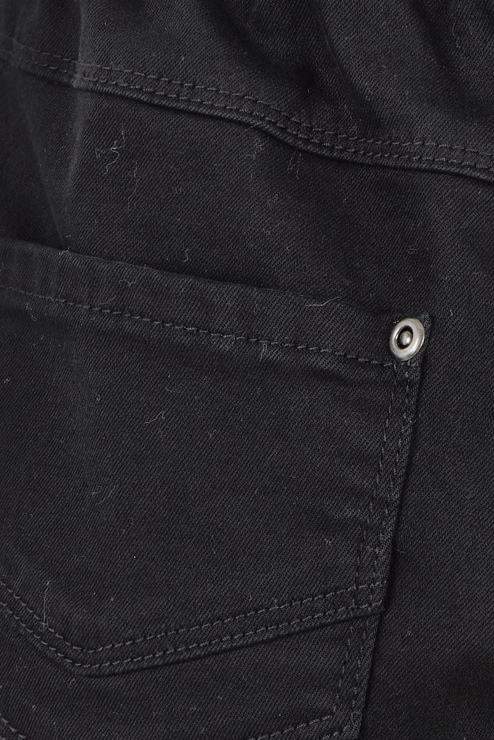 Product shot of The Cotton Pull On Stretch Comfort Pant in colour Black (Black), detail