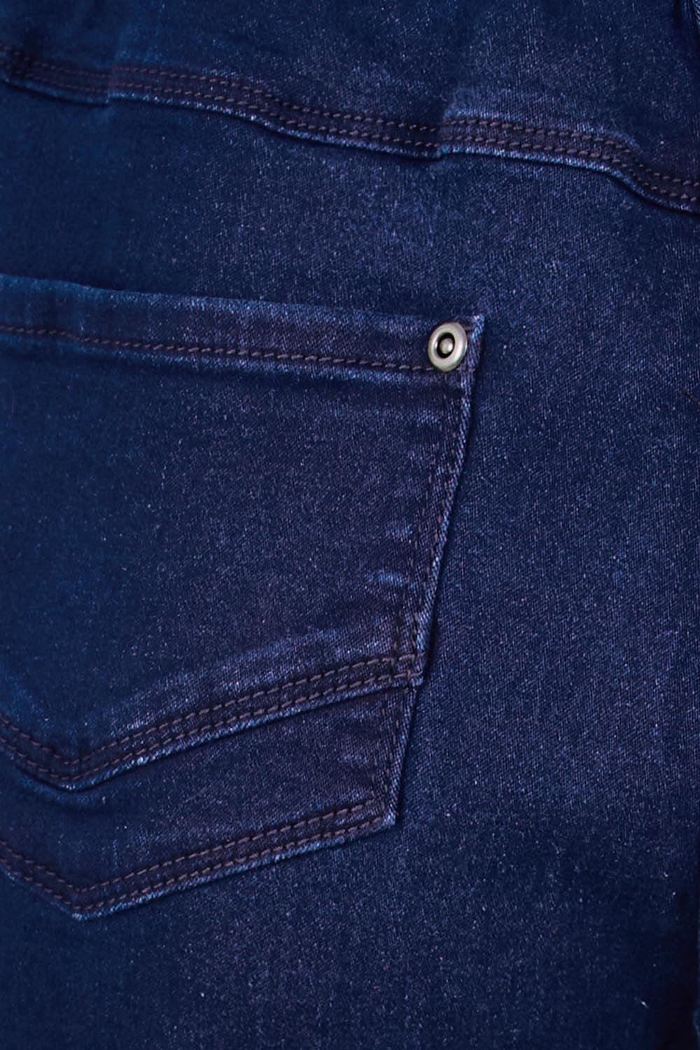 Product shot of the The Cotton Pull On Stretch Comfort Pant – Indigo in colour Indigo, showing detail