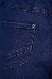Product shot of the The Cotton Pull On Stretch Comfort Pant – Indigo in colour Indigo, showing detail