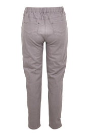 Product shot of the The Cotton Pull On Stretch Comfort Pant – Latte in colour Latte, from the back