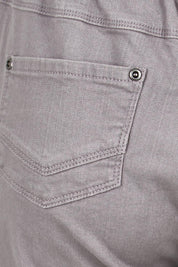 Product shot of the The Cotton Pull On Stretch Comfort Pant – Latte in colour Latte, showing detail