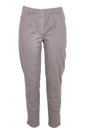 Product shot of the The Cotton Pull On Stretch Comfort Pant – Latte in colour Latte, from the front