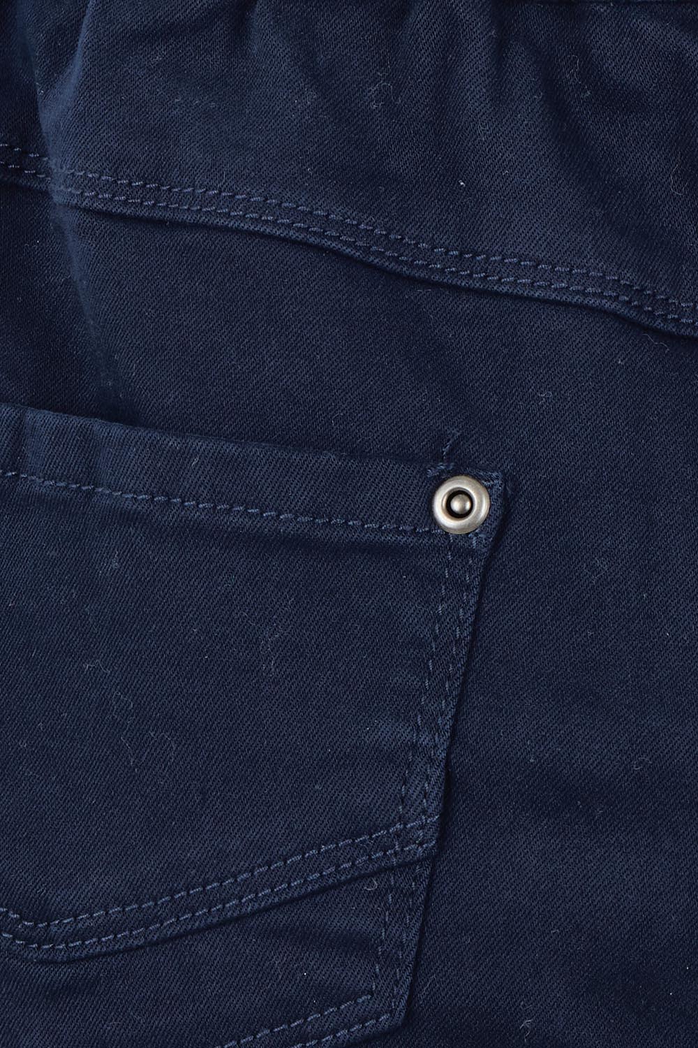 Product shot of The Cotton Pull On Stretch Comfort Pant in colour Navy (Blue), detail