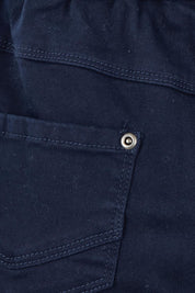 Product shot of The Cotton Pull On Stretch Comfort Pant in colour Navy (Blue), detail