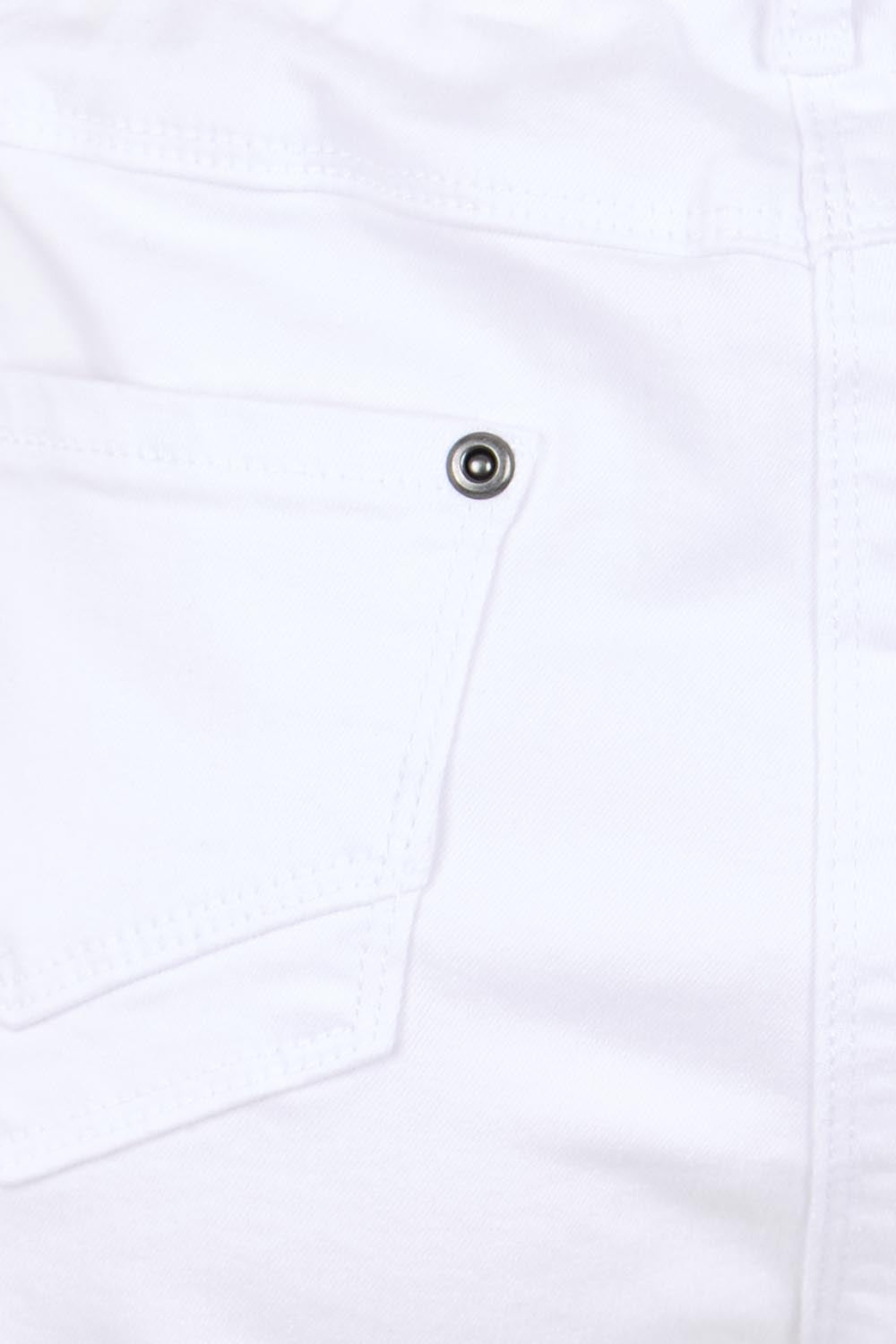 Product shot of the The Cotton Pull On Stretch Comfort Pant – White in colour White, showing detail