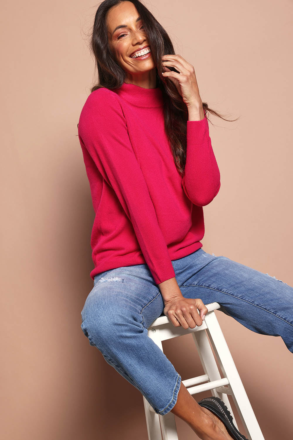 The Super Soft Knit Skivvy – Cerise