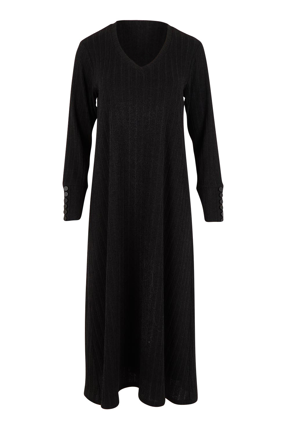 Product shot of The Easy Wear Knit Dress in colour Black (Black), from the front
