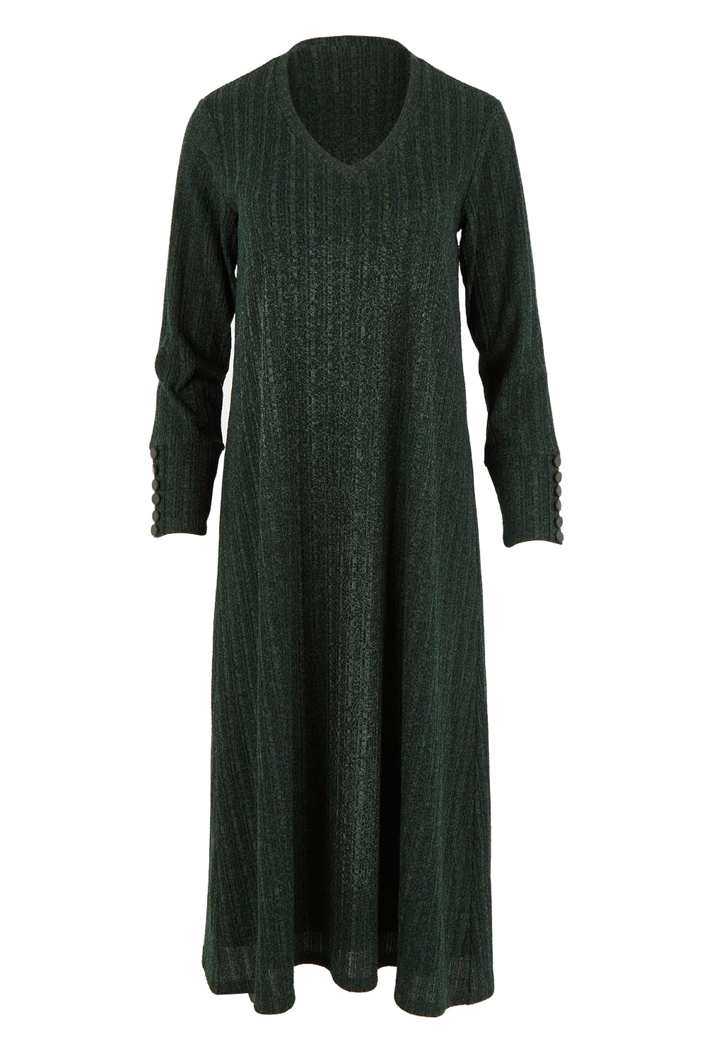Product shot of The Easy Wear Knit Dress in colour Khaki (Green), from the front