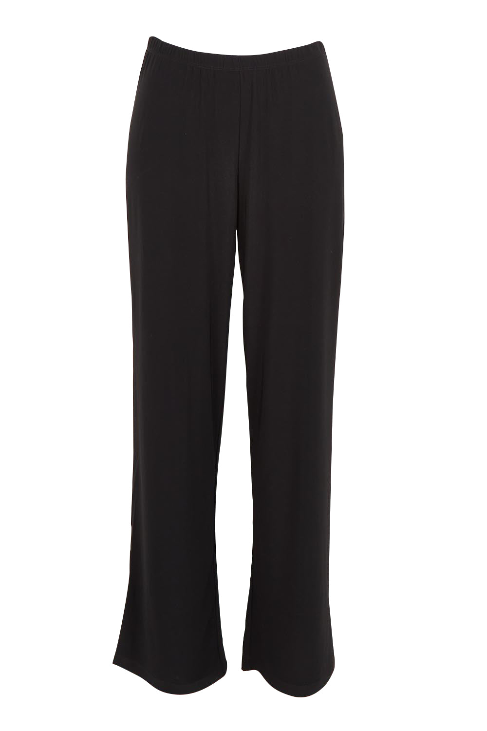 Product shot of The Travel Wide Leg Pant in colour Black (Black), from the front