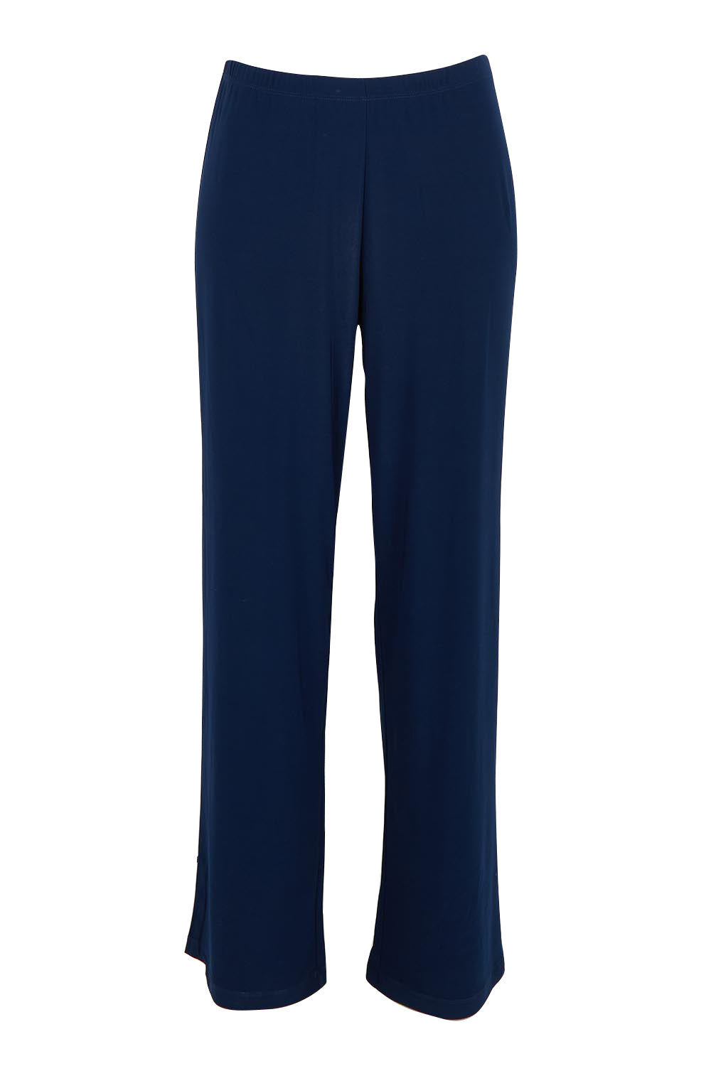 Product shot of The Travel Wide Leg Pant in colour Navy (Blue), from the front