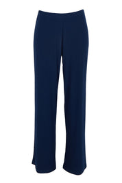 Product shot of The Travel Wide Leg Pant in colour Navy (Blue), from the front