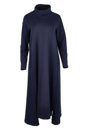 The Cotton Blend Cowl Neck Dress – Navy