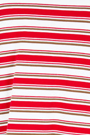 Product shot of the The Classic Cotton Striped Tee – Redwhite in colour Redwhite, showing detail