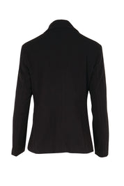 Product shot of the The Classic Double Breasted Blazer – Black in colour Black, from the back