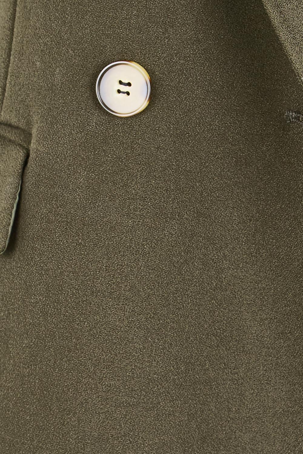 Product shot of the The Classic Double Breasted Blazer – Olive in colour Olive, showing detail
